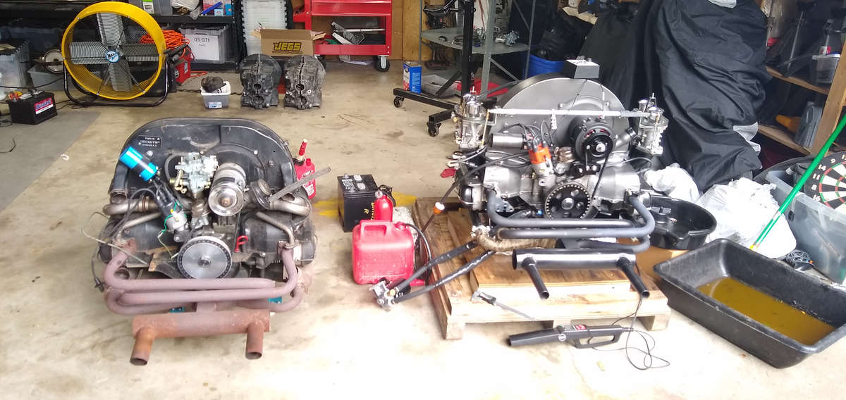 The AE engine next to the new build engine