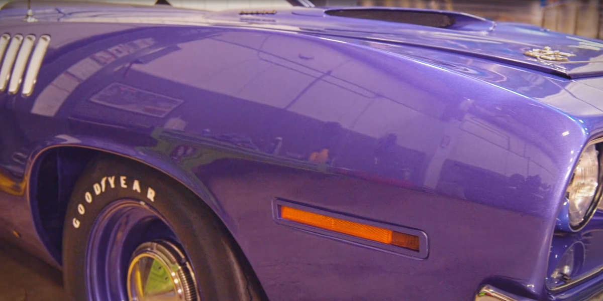 1971 Plymouth 'Cuda Convertible In Violet color