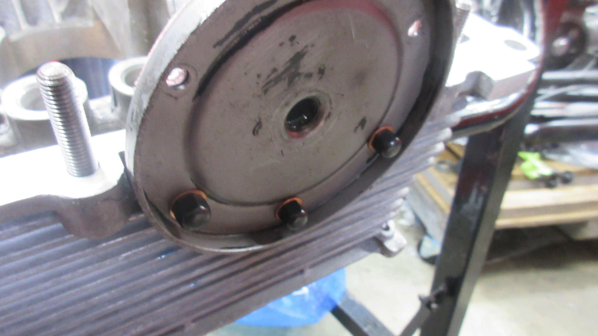2020 Engine Build - Oil Sump Mockup with New Studs