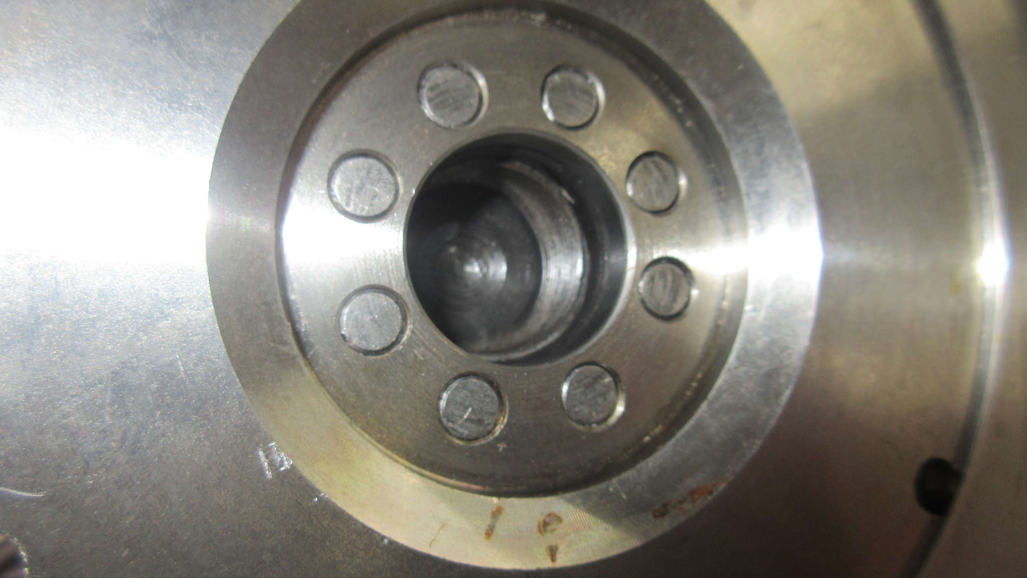 Flywheel mated to the crank