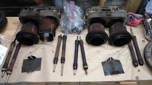 AH Engine - Removed heads, jugs, push rod types, and tine.